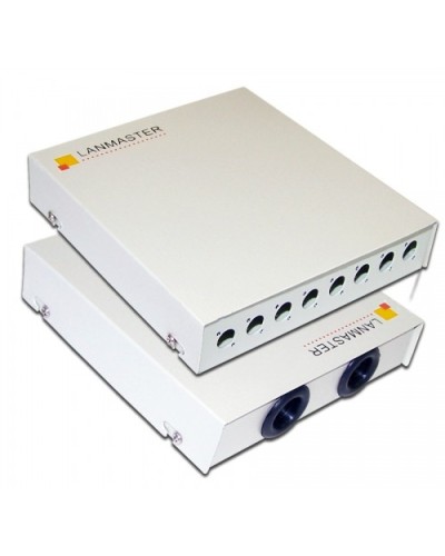 Кросс оптический настенный, металлический, на 8 ST адаптеров LANMASTER LAN-FOBM-WM-8ST в Симферополе Кросс оптический Pintop.ru