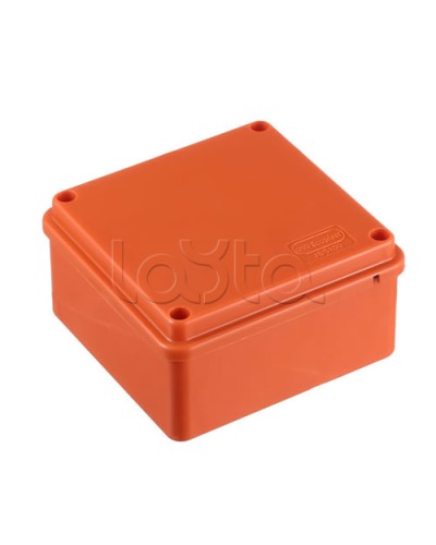 JBS100 Коробка огн. E110, о/п 100х100х55мм, с гладкими стенками, без галогена, IP56, 3P, (2,5-16 мм2), цвет оранж. Экопласт (42407HF) в Симферополе Коробки (ОКЛ) Экопласт Pintop.ru