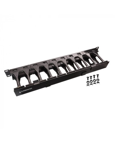 Кабельный органайзер 19 c пластиковыми пальцами глубиной 106 мм и крышкой, 1U LANMASTER (LAN-ORG-PF/S-1U) в Симферополе Кабельные органайзеры Pintop.ru