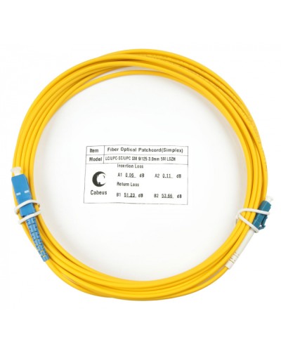 Шнур оптический simplex LC-SC 9/125 sm 7м LSZH Cabeus FOP(s)-9-LC-SC-7m в Симферополе Патч-корды оптические Pintop.ru