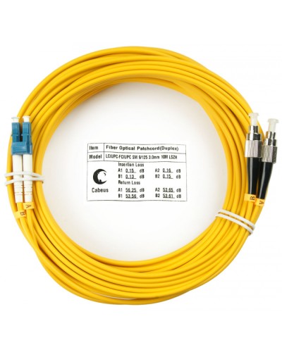 Шнур оптический duplex LC-FC 9/125 sm 20м LSZH Cabeus FOP(d)-9-LC-FC-20m в Симферополе Патч-корды оптические Pintop.ru