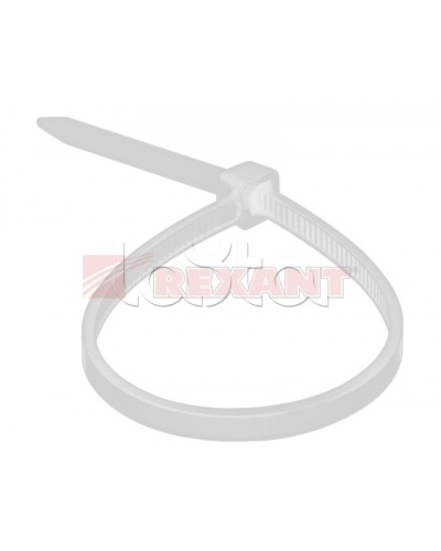 Хомут-стяжка нейлоновый 2.5х120 мм белый (100шт/уп) REXANT 07-0120 в Симферополе Стяжки-хомуты Pintop.ru