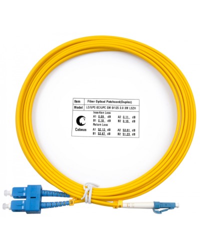Шнур оптический duplex LC-SC 9/125 sm 3м LSZH Cabeus FOP(d)-9-LC-SC-3m в Симферополе Патч-корды оптические Pintop.ru