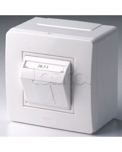 Коробка в сборе с 1 розеткой RJ45, кат.5е телефон / компьютер, коричневая розница DKC 10665B в Симферополе Распределительные коробки Pintop.ru