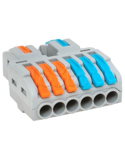 Строительно-монтажная клемма СМК 222-426 разветвительная 6 выходов 0,08-4 мм2 EKF (plc-smk-422-6) - Строительно-монтажная клемма СМК 222-426 разветвительная 6 выходов 0,08-4 мм2 EKF в Симферополе Клеммные колодки Pintop.ru