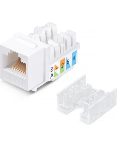 Модуль Keystone Jack RJ-45(8P8C), UTP неэкранированный, CAT 5e, тип 90 градусов, белый REXANT PRO 02-0064 в Симферополе Модули Keystone Pintop.ru