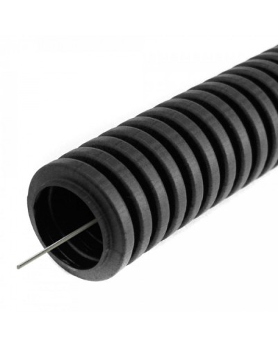 Труба гофрированная ПВХ легкая 350 Н черная с/з d16 мм (10 м/2400м уп/пал) Промрукав (PR01.0143) в Симферополе Труба гофрированная Pintop.ru