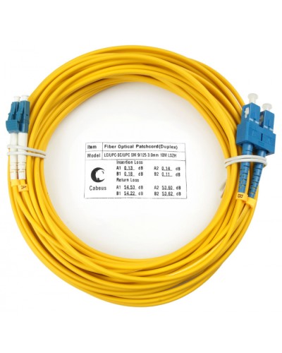 Шнур оптический duplex LC-SC 9/125 sm 15м LSZH Cabeus FOP(d)-9-LC-SC-15m в Симферополе Патч-корды оптические Pintop.ru