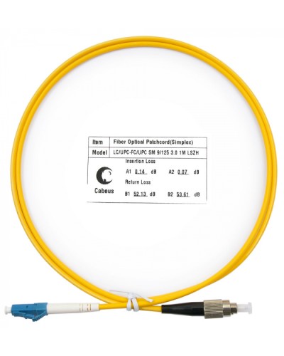 Шнур оптический simplex LC-FC 9/125 SM 1 м LSZH Cabeus FOP(s)-9-LC-FC-1M в Симферополе Патч-корды оптические Pintop.ru