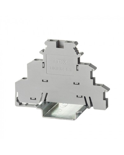 Клемма трехуровневая, винтовой зажим, 6 точек подключения, 2.5 кв.мм, серая DKC (DKIDR-1.5) в Симферополе Клеммные колодки Pintop.ru