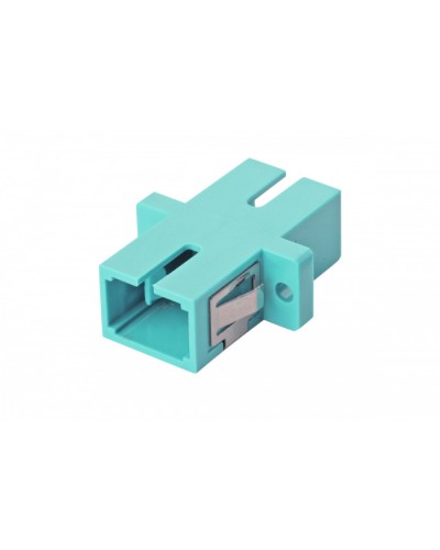 Оптический адаптер OM3, симплекс SC, с фланцами, бирюзовый Eurolan (36A-30-SC-02AQ) в Симферополе Проходные адаптеры и розетки оптические Pintop.ru