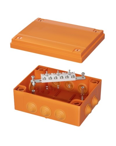 Коробка распределительная IP55, пластиковая с кабельными вводами и клеммниками 240х190х90мм DKC FSK41610 в Симферополе Распределительные коробки Pintop.ru