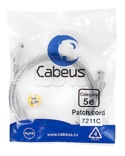 Шнур коммутационный RJ-45 кат.5е (3 м) Cabeus PC-UTP-RJ45-Cat.5e-3m-OR в Симферополе Патчкорды (медные) Pintop.ru