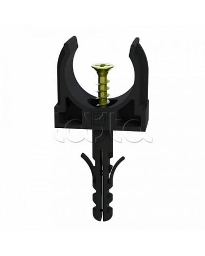 Крепеж-клипса с дюбелем и саморезом черная д16 (100шт/1500шт уп/кор) Промрукав (PR13.0219) в Симферополе Держатели, клипсы, скобы Pintop.ru