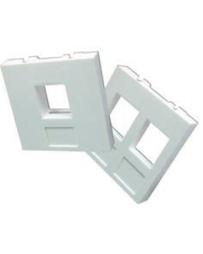 Вставка 45x45 на 2 кейстоуна, со шторками, маркировкой и иконками, белая LANMASTER LAN-SIP-24М-WH в Симферополе Аксессуары для кабель-канала Pintop.ru