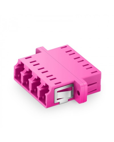 Оптический адаптер OM4, квадро LC, с фланцами, пурпурный Eurolan (36A-40-4L-02MG) в Симферополе Проходные адаптеры и розетки оптические Pintop.ru