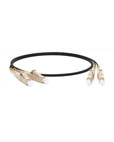 Патч-корд волоконно-оптический (шнур) MM 50/125(OM4), LC-LC, duplex, 10G/40G, LSZH, 10 м Hyperline FC-D3-504-LC/PR-LC/PR-H-10M-LSZH-BK в Симферополе Патч-корды оптические Pintop.ru