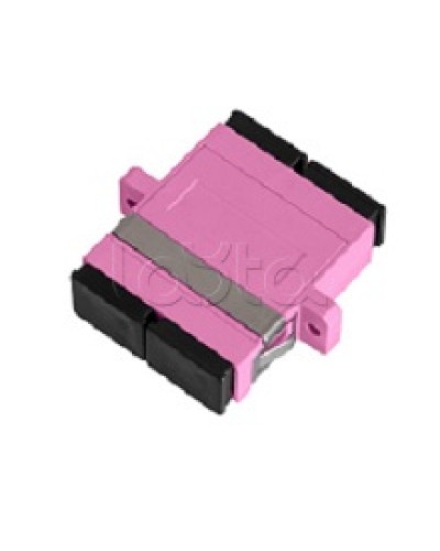 Адаптер NIKOMAX волоконно-оптический, соединительный, многомодовый, стандарта OM4, SC/UPC-SC/UPC, двойной, пластиковый, без шторки, с фланцами, маджента, уп-ка 2шт. NIKOMAX (NMF-OA2M4-FN-SCU-SCU-MG-2) в Симферополе Проходные адаптеры и розетки оптические 