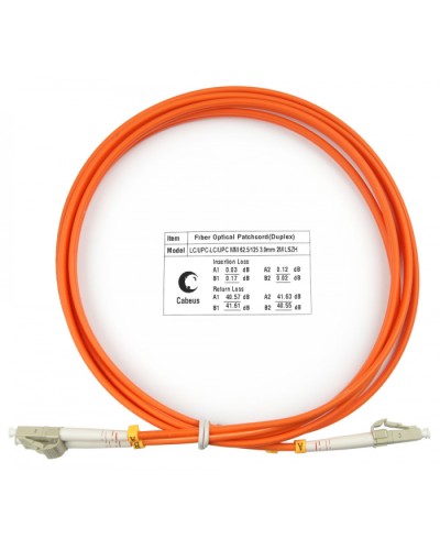 Шнур оптический duplex LC-LC 62,5/125 mm 2м LSZH Cabeus FOP-62-LC-LC-2m в Симферополе Патч-корды оптические Pintop.ru