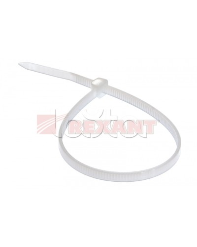 Хомут-стяжка нейлоновый, многоразовый 8x200 мм СКМ-200 белый (100шт/уп) REXANT 07-0209 в Симферополе Стяжки-хомуты Pintop.ru