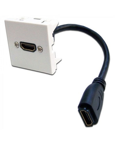 Вставка Mosaic 45x45 с адаптером HDMI с удлинителем, мама-мама, белая LANMASTER (LAN-SIP-23HDMI-WH) в Симферополе Проходные адаптеры и розетки оптические Pintop.ru