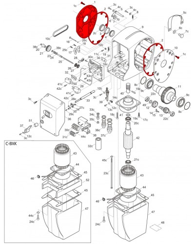 Правая крышка редуктора C-BX Came 119RICX026 в Симферополе Запчасти для шлагбаумов и автоматики Pintop.ru