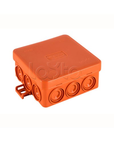 JBL085 Коробка огн. E110, о/п 85х85х38мм, без галогена, 12 вых., IP55, 3P, (0,15-2,5 мм2), цвет оранж. Экопласт (43065HF) в Симферополе Распределительные коробки Pintop.ru