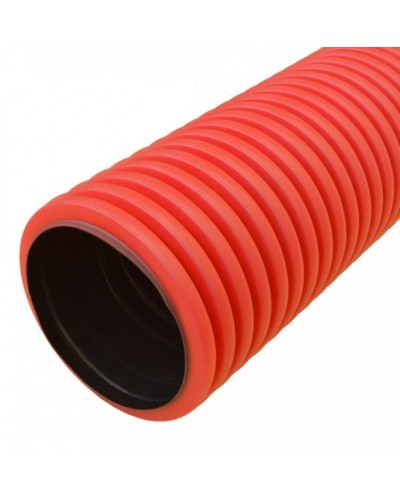 Труба гофрированная двустенная ПНД жесткая тип 750 (SN14) красная д125 6м (36м/уп) Промрукав (PR15.0077) в Симферополе Труба гофрированная Pintop.ru