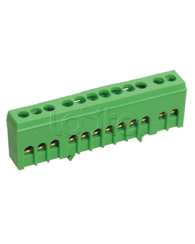 Шина ЗЕМЛЯ в корпусе изолированная на DIN-рейку ШНИ-6х9-12-К-З IEK YNN10-69-12KD-K06 в Симферополе Клеммные колодки Pintop.ru