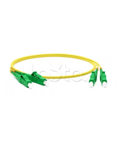 Патч-корд волоконно-оптический одномодовый SM 9/125 (OS2), LC/APC-LC/APC, duplex, LSZH, 2 м Hyperline FC-D2-9-LC/AR-LC/AR-H-2M-LSZH-YL в Симферополе Патч-корды оптические Pintop.ru