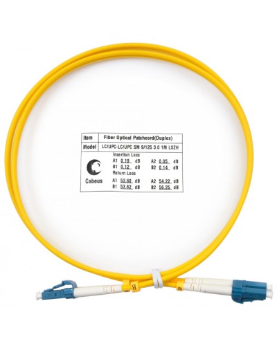 Шнур оптический duplex LC-LC 9/125 SM 1 м LSZH Cabeus FOP(d)-9-LC-LC-1M в Симферополе Патч-корды оптические Pintop.ru