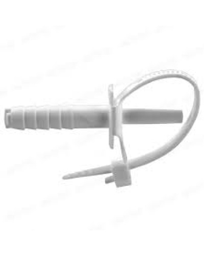 Стяжкa нейлоновая 150 x 8,0 мм, с дюбелем ø8 мм, белая (упак. 50 шт) REXANT (07-0176) в Симферополе Стяжки-хомуты Pintop.ru