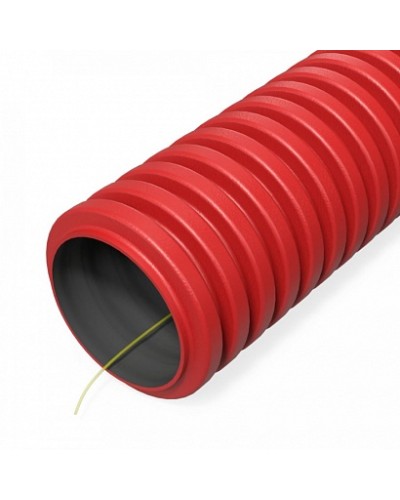 Труба гофрированная двустенная ПНД гибкая тип 450 (SN34) с/з красная d32 мм (50м/уп) Промрукав (PR15.0251) в Симферополе Труба гофрированная Pintop.ru