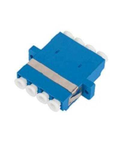 Адаптер NIKOMAX волоконно-оптический, соединительный, одномодовый, стандарта OS2, LC/UPC-LC/UPC, квадро, пластиковый, без шторки, с фланцами, синий, уп-ка 2шт. в Симферополе Проходные адаптеры и розетки оптические Pintop.ru