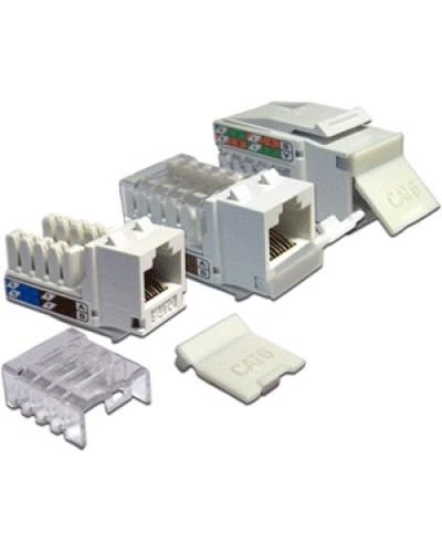 Модуль Keystone, RJ45, кат.6, UTP, 90 градусов, со встроенной шторкой, белый LANMASTER (LAN-OK45U6/90P-WH) в Симферополе Коннекторы Pintop.ru