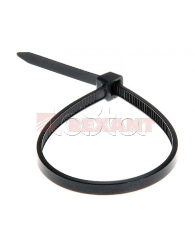 Хомут-стяжка нейлоновый 2.5х120 мм чёрный (100шт/уп) REXANT 07-0121 в Симферополе Стяжки-хомуты Pintop.ru