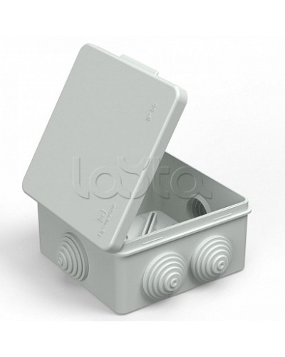 Коробка распределительная 40-03025 для прямого монтажа безгалогенная (HF) атмосферостойкая серая 100х100х50 (60шт/кор) Промрукав в Симферополе Распределительные коробки Pintop.ru