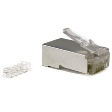 Разъем экранированный RJ-45 под витую пару, категория 6, со вставкой Hyperline (PLUG-8P8C-UV-C6-SH)