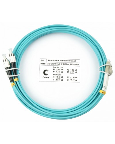 Шнур оптический duplex LC-FC 50/125 mm OM3 20м LSZH Cabeus FOP-50-LC-FC-20m в Симферополе Патч-корды и пигтейлы Pintop.ru