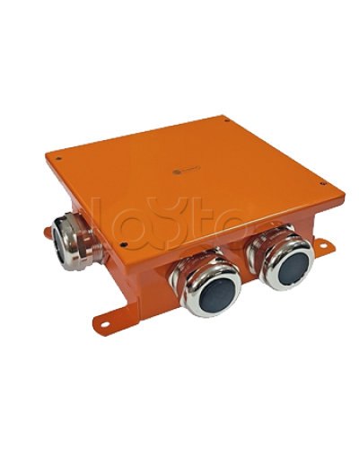 SMB120 Коробка металлическая, огн. E-110,о/п 120х120х60, 4 метал. гермоввода, IP66, 9P, (1,5-6 мм2), цвет оранж. Экопласт (56254) в Симферополе Распределительные коробки Pintop.ru