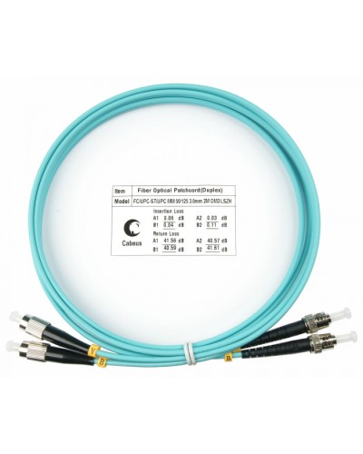 Шнур оптический duplex FC-ST 50/125 mm OM3 2м LSZH Cabeus FOP-50-FC-ST-2m в Симферополе Патч-корды и пигтейлы Pintop.ru
