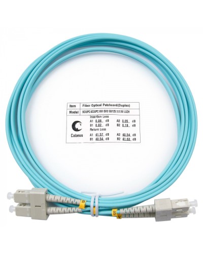 Шнур оптический duplex SC-SC 50/125 mm OM3 3м LSZH Cabeus FOP-50-SC-SC-3m в Симферополе Патч-корды и пигтейлы Pintop.ru