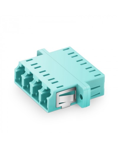 Оптический адаптер OM3, квадро LC, с фланцами, бирюзовый Eurolan (36A-30-4L-02AQ) в Симферополе Проходные адаптеры и розетки оптические Pintop.ru