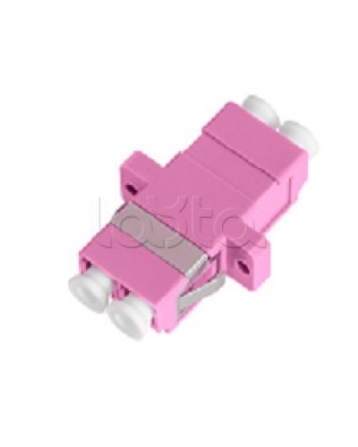 Адаптер NIKOMAX волоконно-оптический, соединительный, многомодовый, стандарта OM4, LC/UPC-LC/UPC, двойной, пластиковый, без шторки, с фланцами, маджента, уп-ка 2шт. NIKOMAX (NMF-OA2M4-FN-LCU-LCU-MG-2) в Симферополе Проходные адаптеры и розетки оптические 