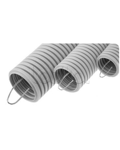 NR110 Усиленная двустен. труба ПНД гибкая, тип 750, SN16, с зондом, D110мм (50м) красный Экопласт (821110) в Симферополе Труба гофрированная Pintop.ru