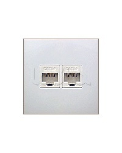 Накладка с суппортом розетки компьютерной и телефонной на 2 входа БЕЗ разъема LK60 Экопласт (866204-0) в Симферополе Аксессуары для кабель-канала Pintop.ru