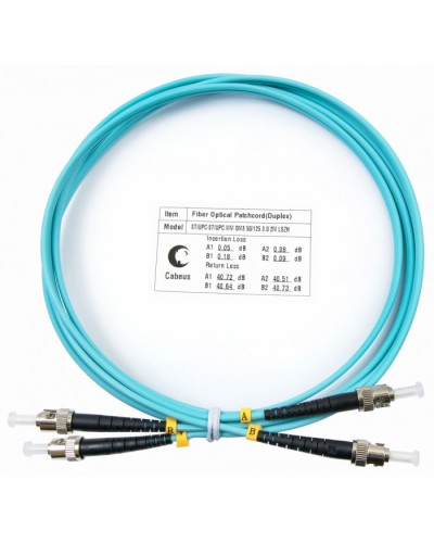 Шнур оптический duplex ST-ST 50/125 MM OM3 2 м LSZH Cabeus FOP-50-ST-ST-2M в Симферополе Патч-корды и пигтейлы Pintop.ru