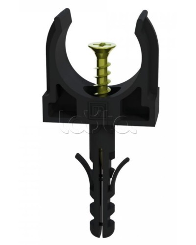 Крепеж-клипса с дюбелем и саморезом черная д16 в малой упаковке (10шт/900шт уп/кор) Промрукав (PR13.0311) в Симферополе Крепеж: Дюбели, шурупы, саморезы Pintop.ru