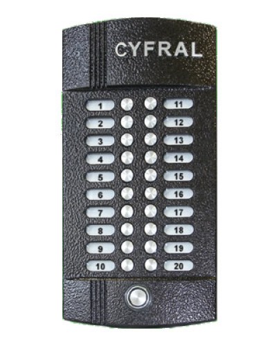 Блок вызова аудиодомофона на 20 абонентов Цифрал M-20M/T в Симферополе Блоки вызова многоабонентные Pintop.ru