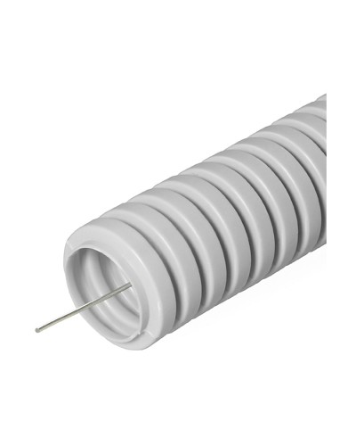 Труба гофрированная ПВХ тяжелая 750 Н серая с/з д20 (100м/4800м уп/пал) Промрукав PR.0120410 в Симферополе Труба гофрированная Pintop.ru
